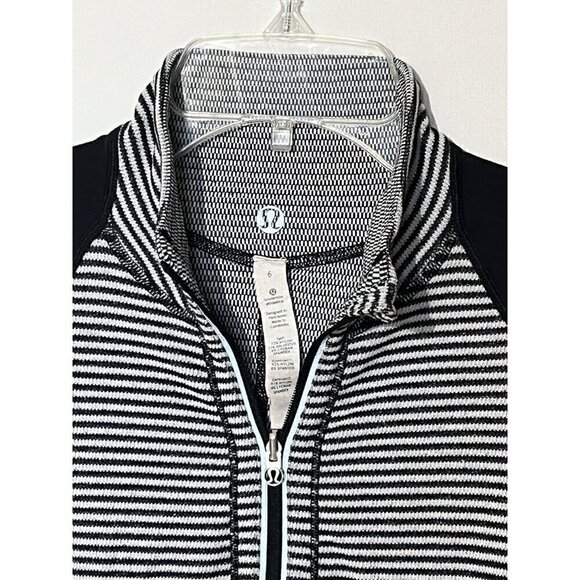Lululemon Run U-Turn Mini Check Pique Heathered Black White Pullover Top - Picture 8 of 16